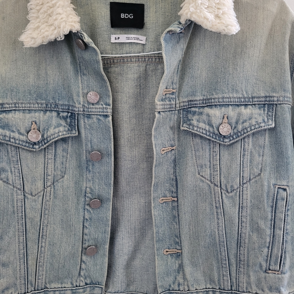 BDG Denim Jacket with Cream Fleece Collar